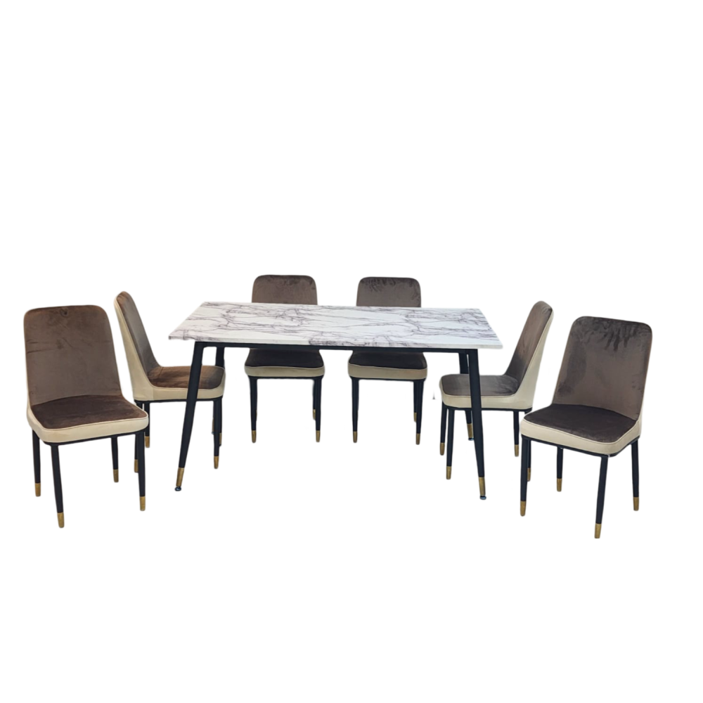 طاولة طعام  بديل رخام 6 كرسي