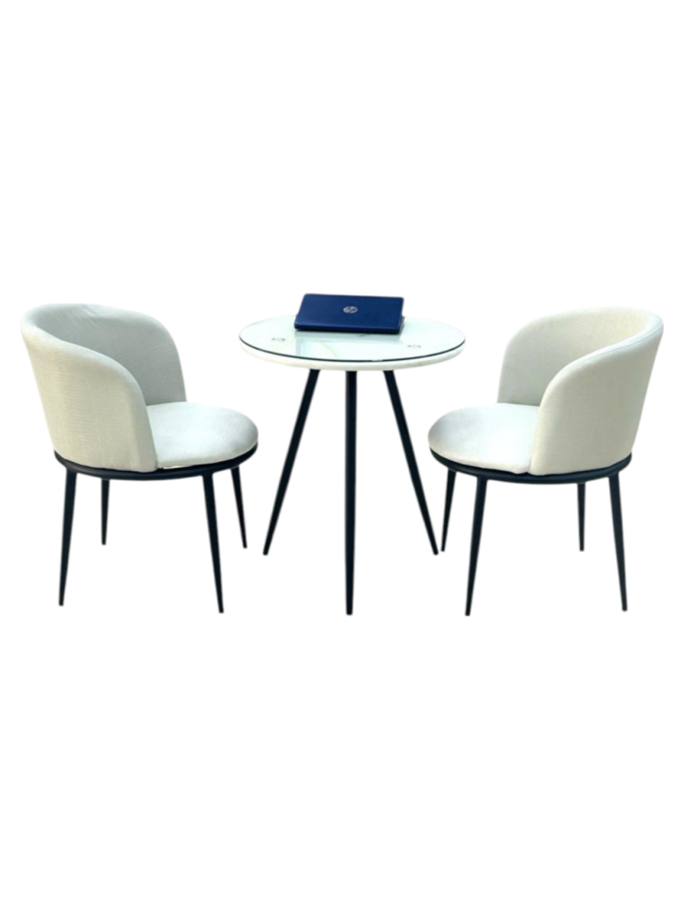طقم 2 كرسي + طاولة لون بيج*أسود