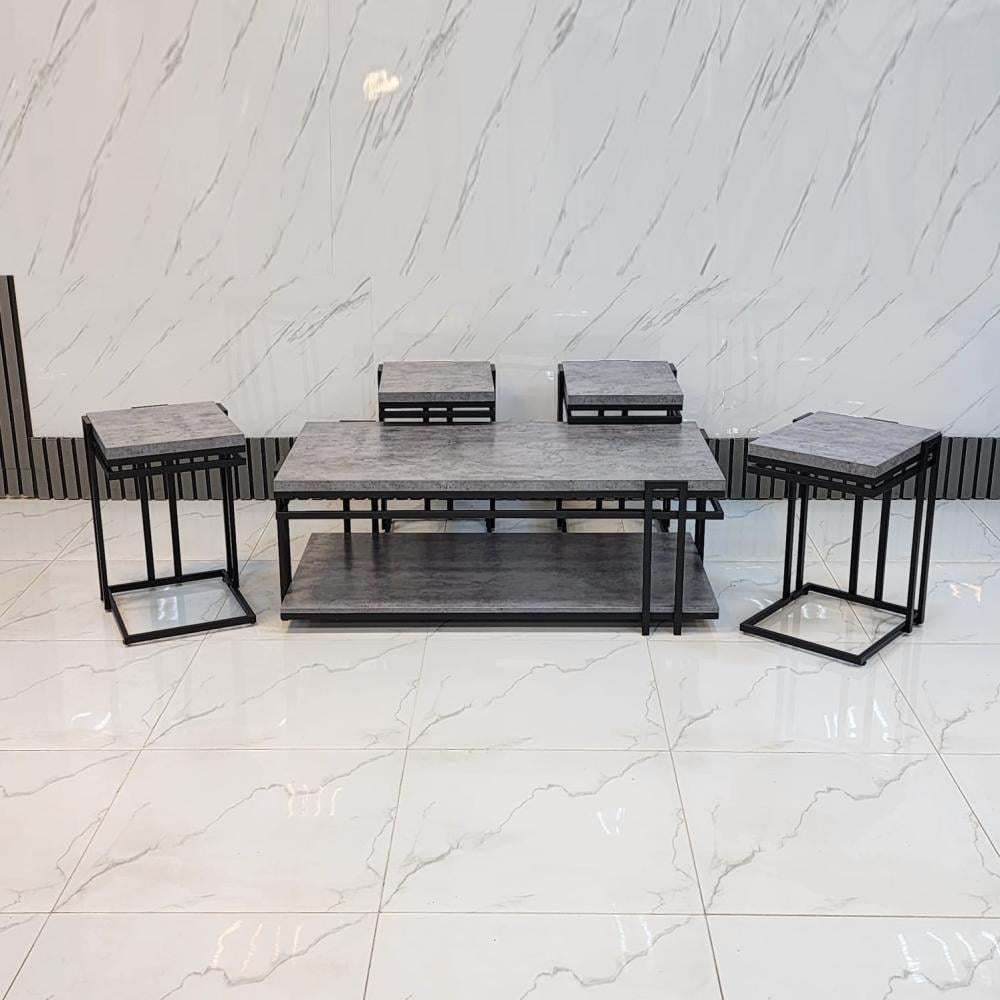 طقم خدمة للكنب والمجالس لون رمادي