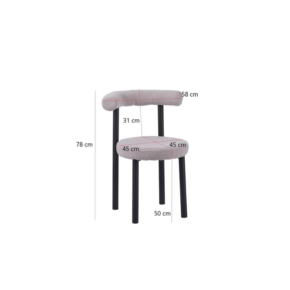كرسي طعام بوكليه لون رمادي