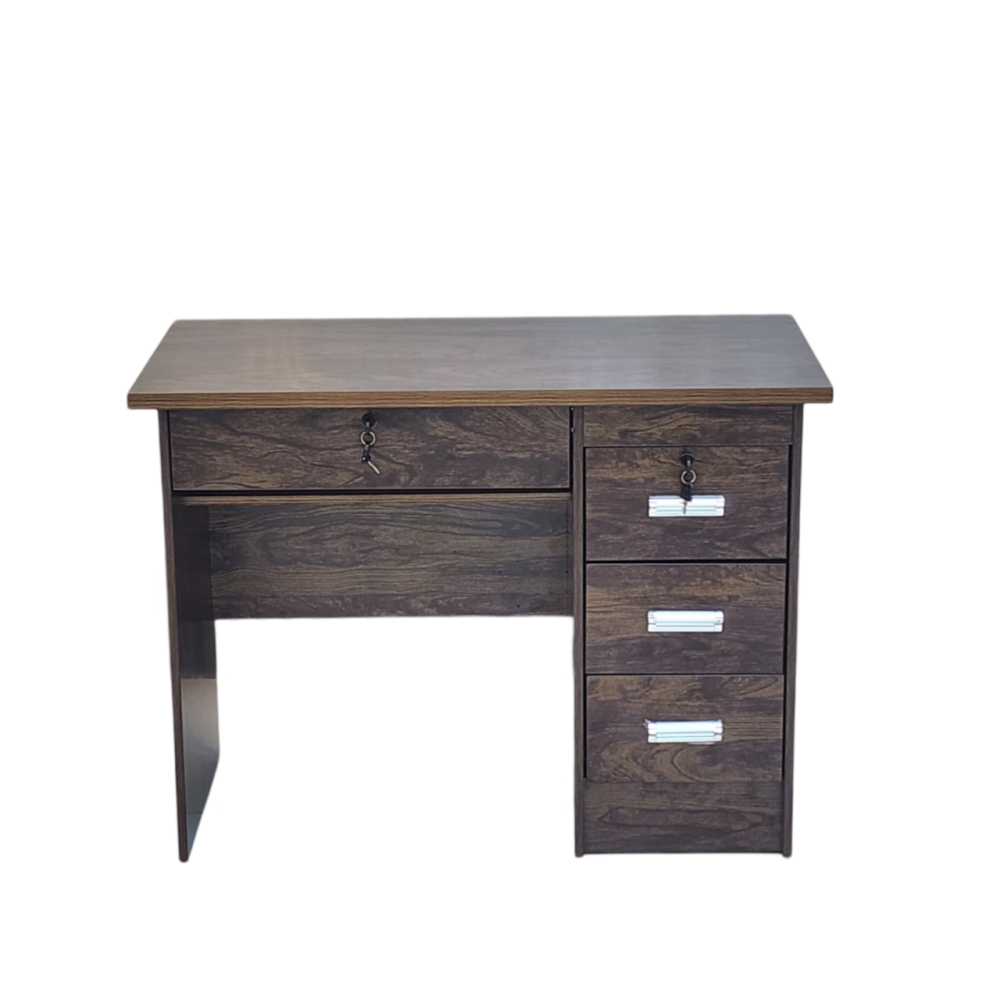 مكتب خشبي مع وحدة تخزين ثابتة مقاس 100 سم