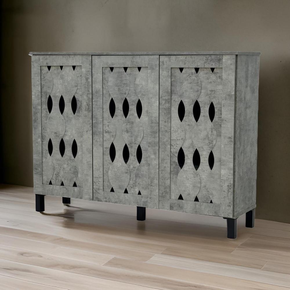 دولاب أحذية خشب 3 باب لون رمادي