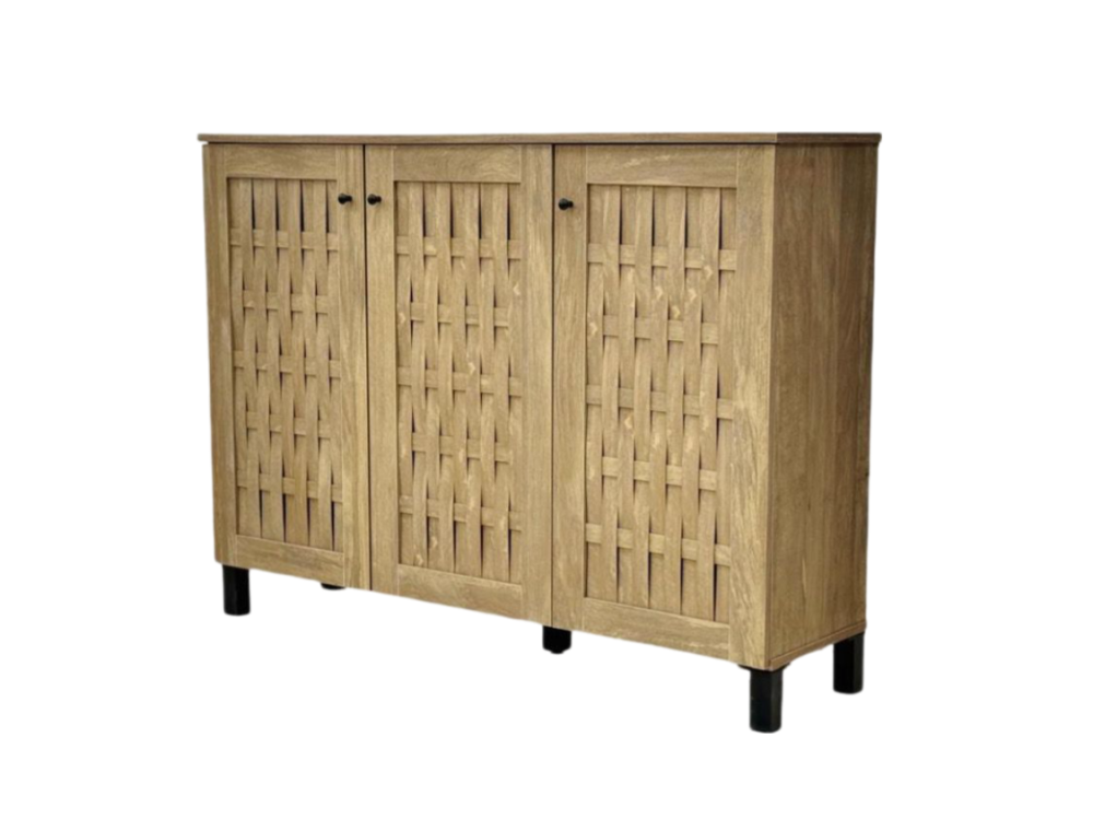 دولاب أحذية خشب 3 باب لون بيج