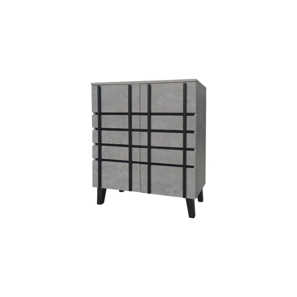 جزامة ماليزي مودرن 2 باب لون رمادي و أسود