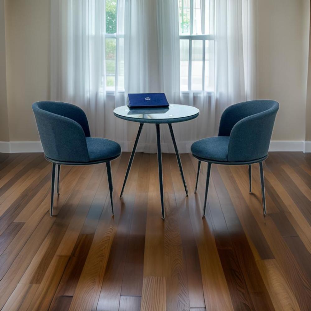 طقم 2 كرسي + طاولة لون أزرق* أسود