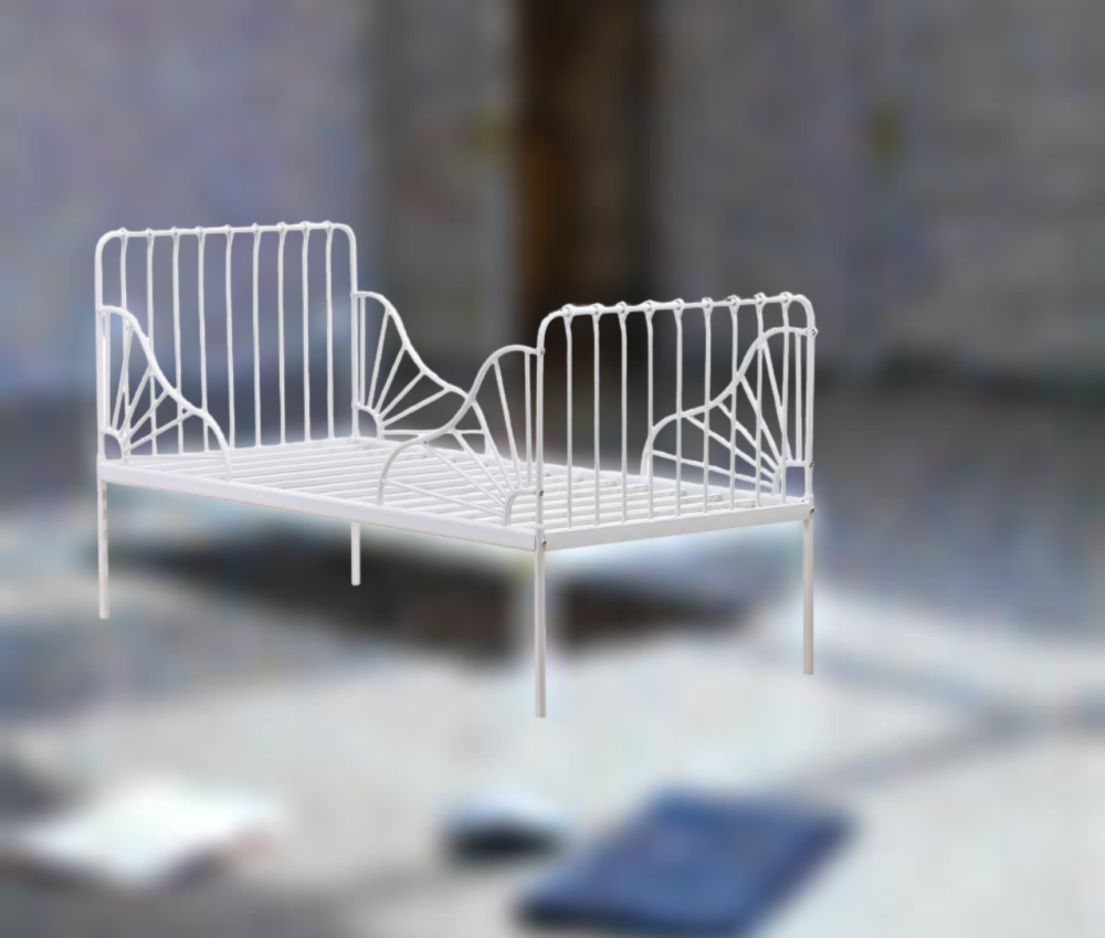 سرير حديد للأطفال عالي الجودة - لون أبيض - مقاس 80*170