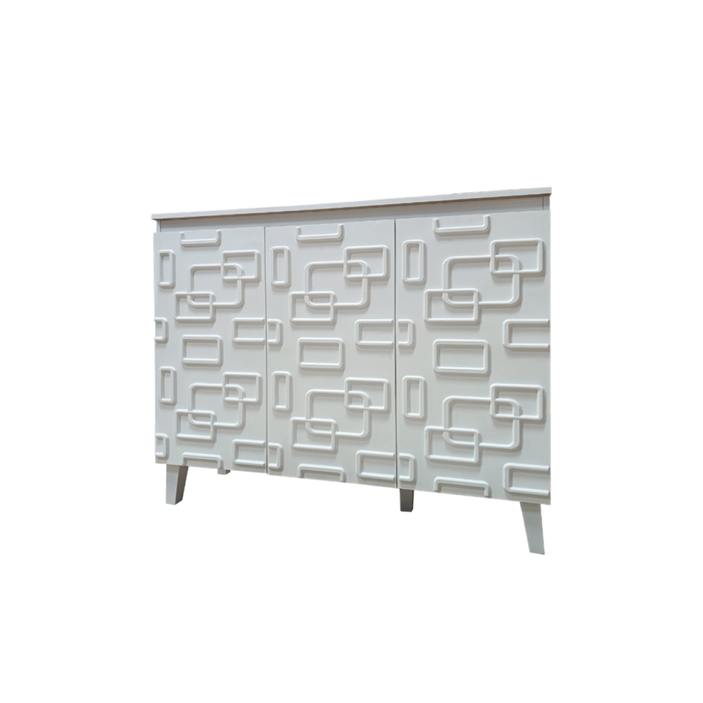 خزانة أحذية لون أبيض 3 باب