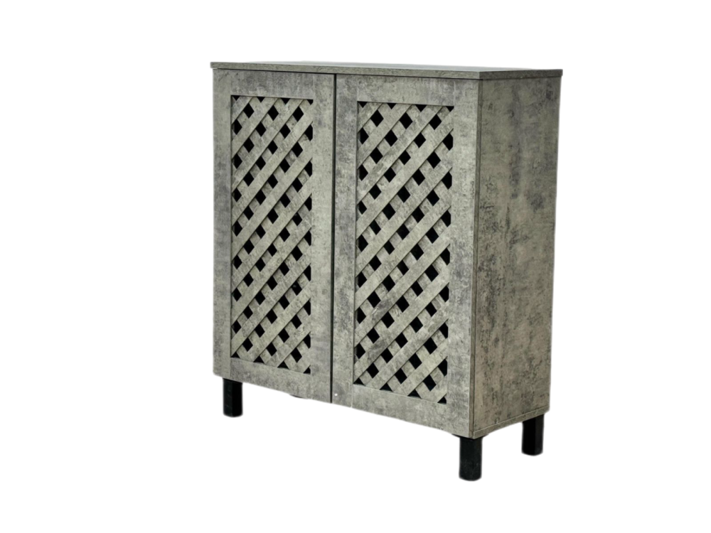 دولاب أحذية خشب 2 باب لون رمادي