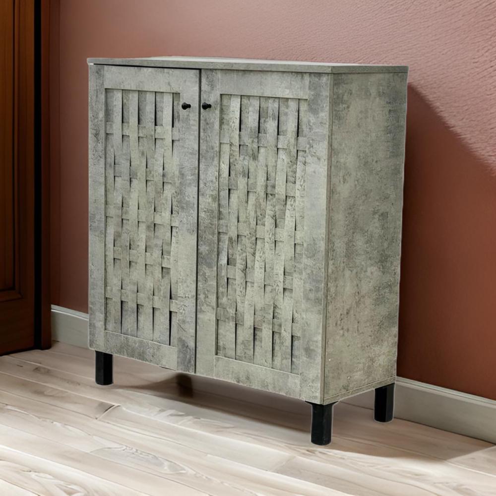 دولاب أحذية خشب 2 باب لون رمادي