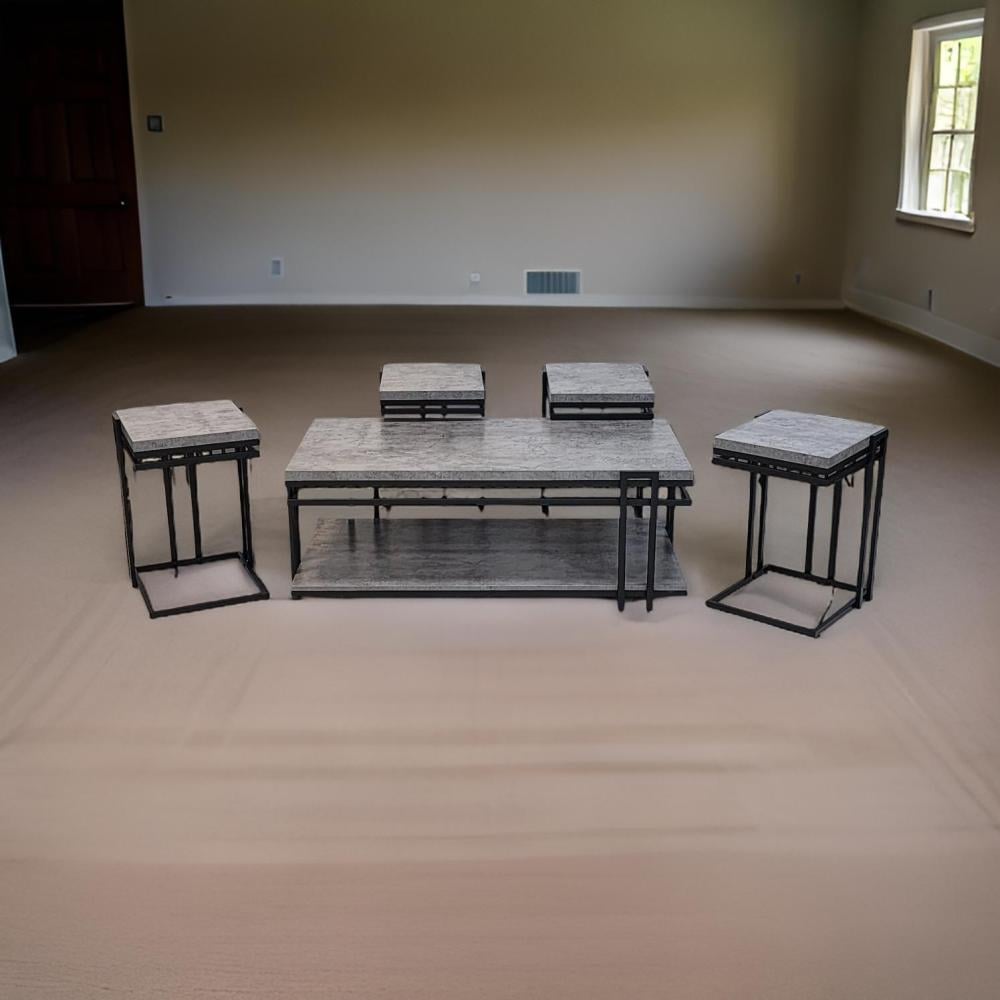 طقم خدمة للكنب والمجالس لون رمادي