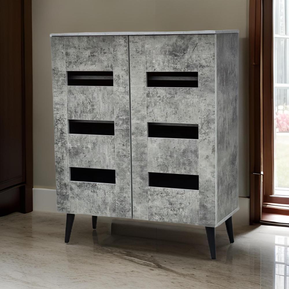 دولاب أحذية خشب 2 باب لون رمادي