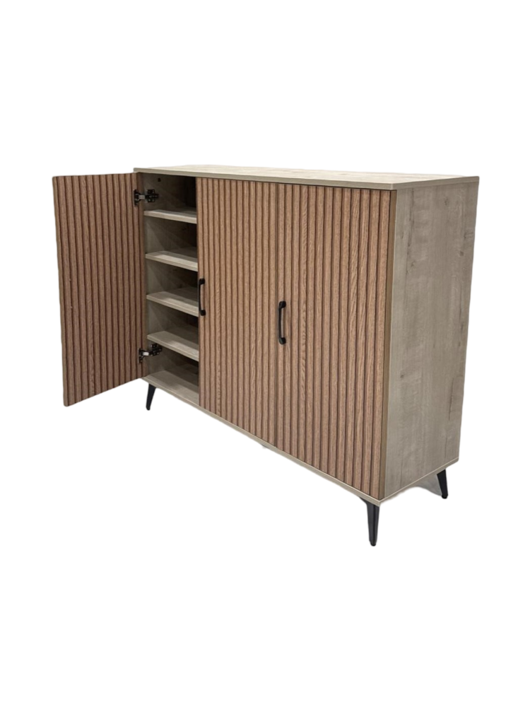 دولاب أحذية 3 باب لون بني فاتح