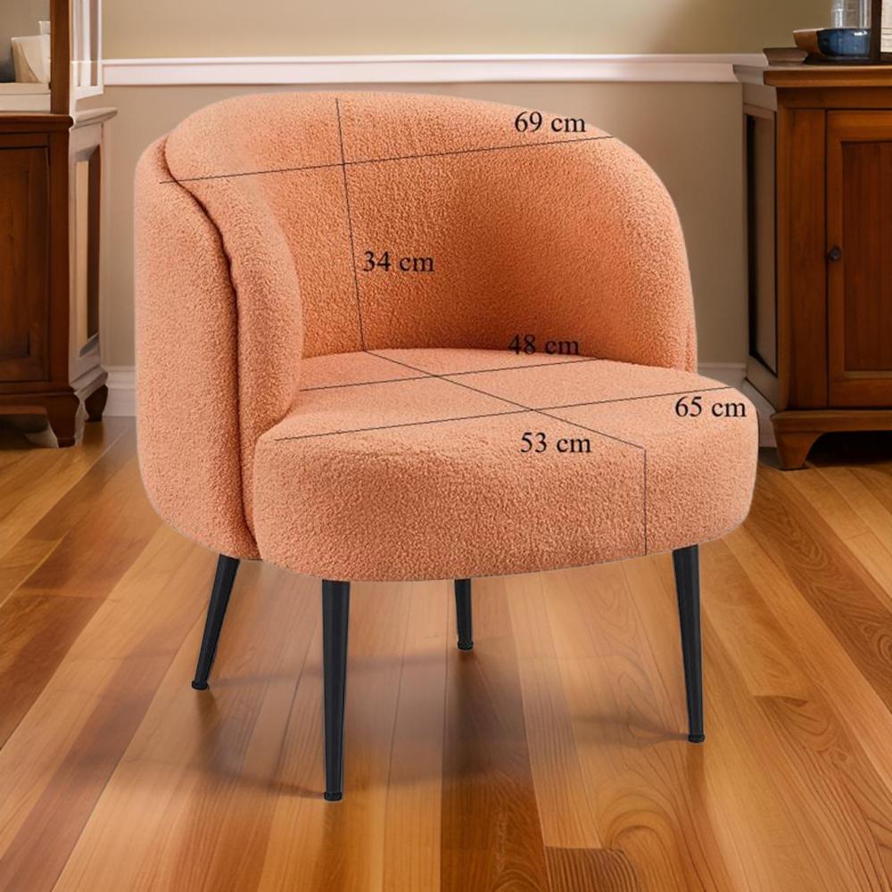 كرسي بوكليه مودرن بتصميم مريح لون برتقالي