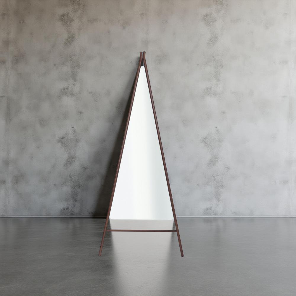 مرآة إستاند فاخرة إطار بني