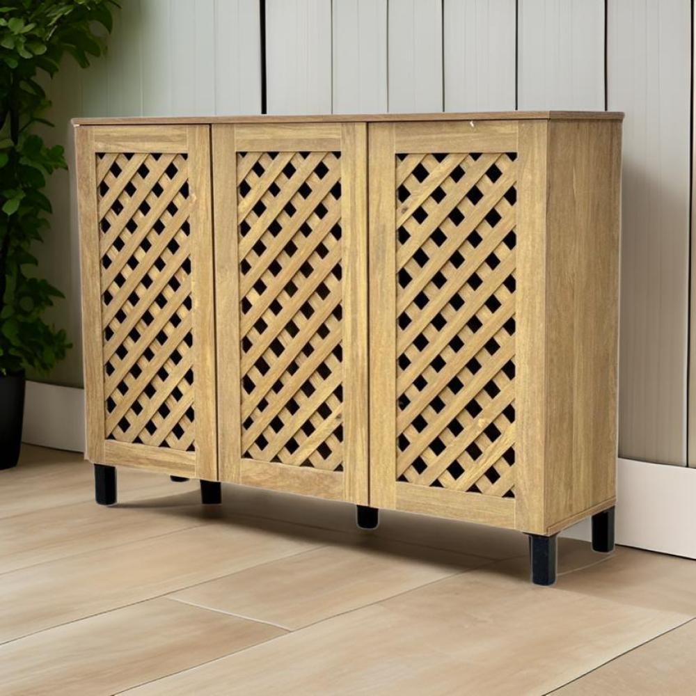 دولاب أحذية خشب 3 باب لون بيج