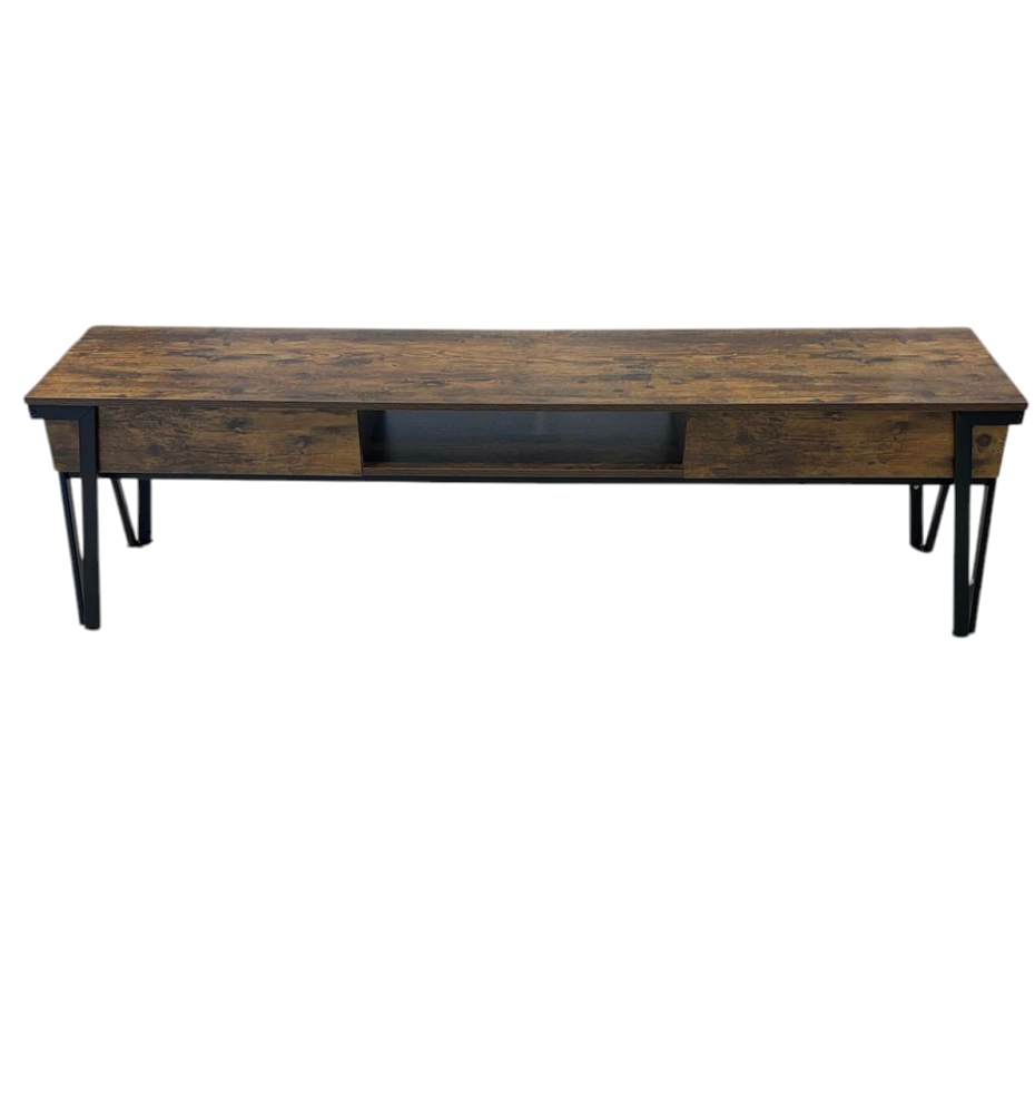 طاولة تلفاز خشب مقاس 180 سم - لون خشبي عتيق