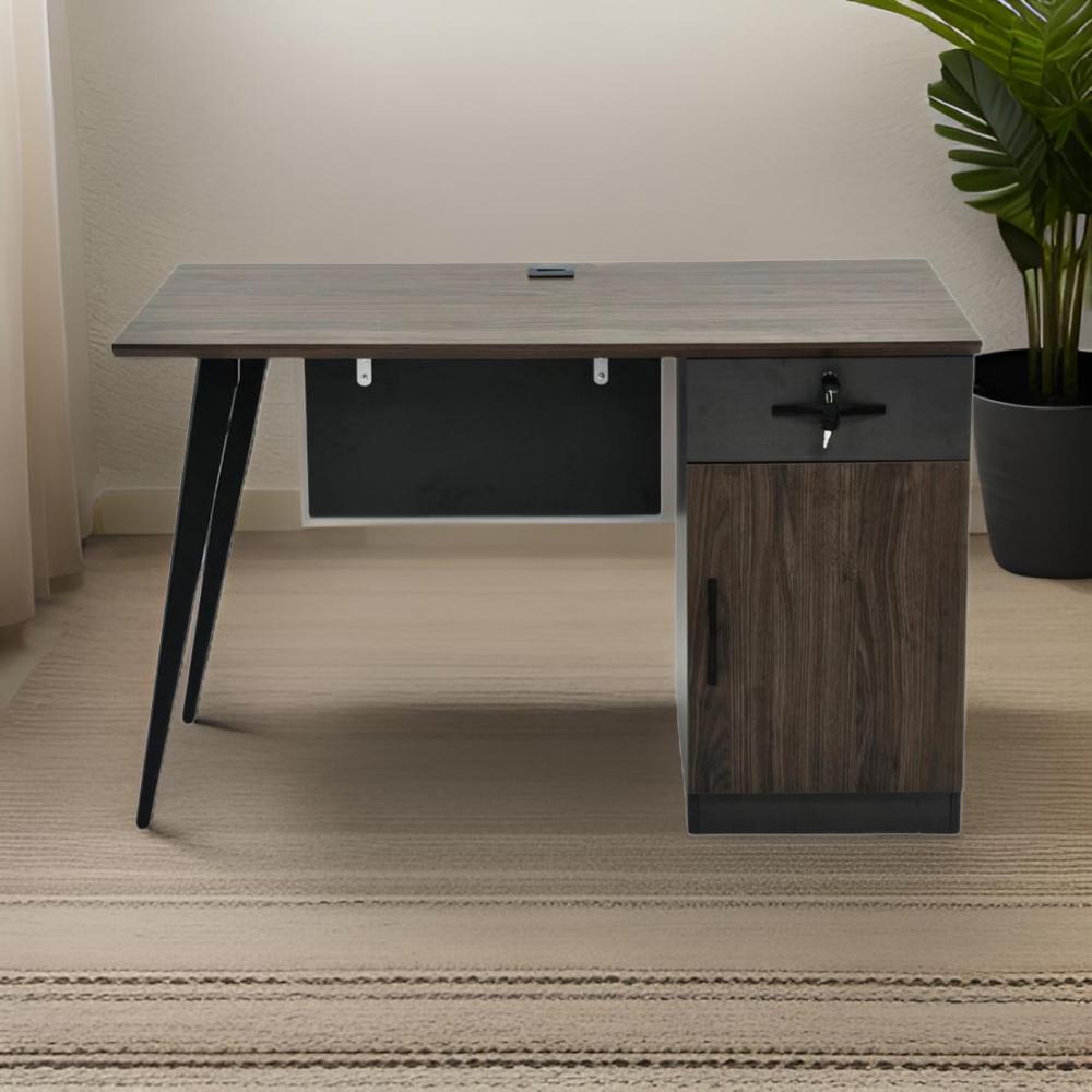 مكتب رائع مقاس 120 سم لون بني غامق