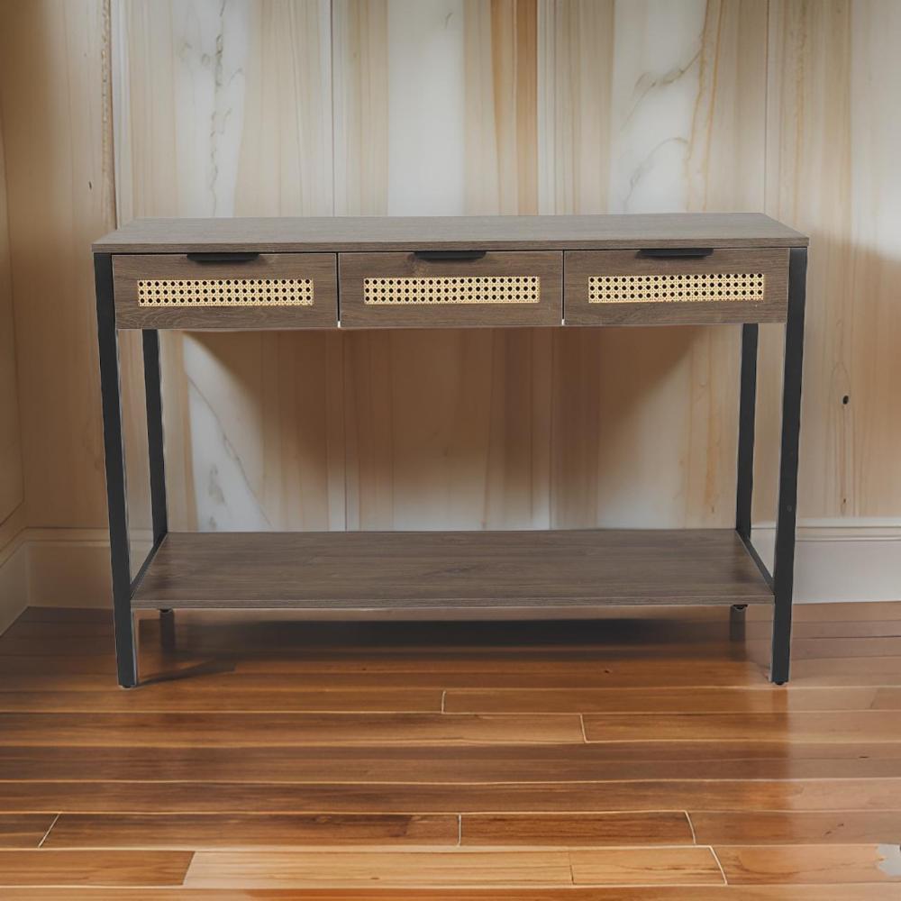 مدخل خشب مودرن مع وحدة تخزين أدراج