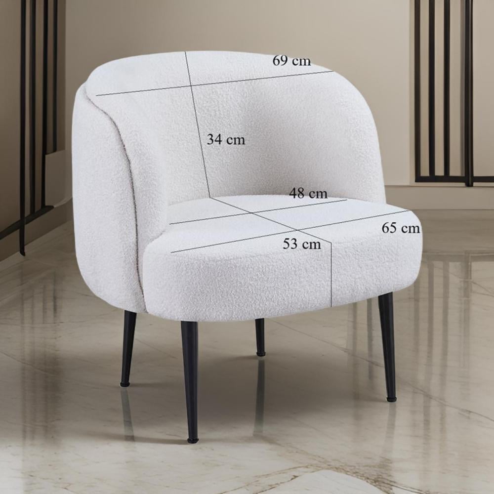 كرسي بوكليه مودرن بتصميم مريح لون أبيض