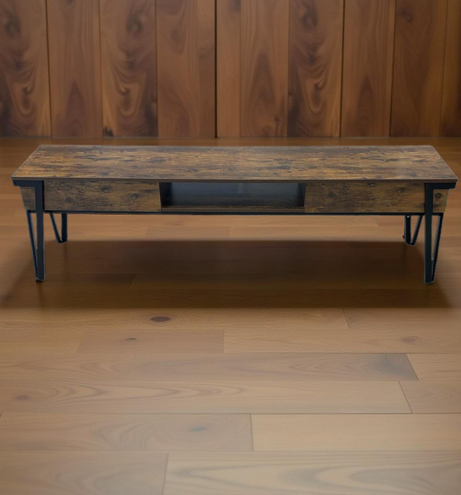 طاولة تلفاز خشب مقاس 180 سم - لون خشبي عتيق