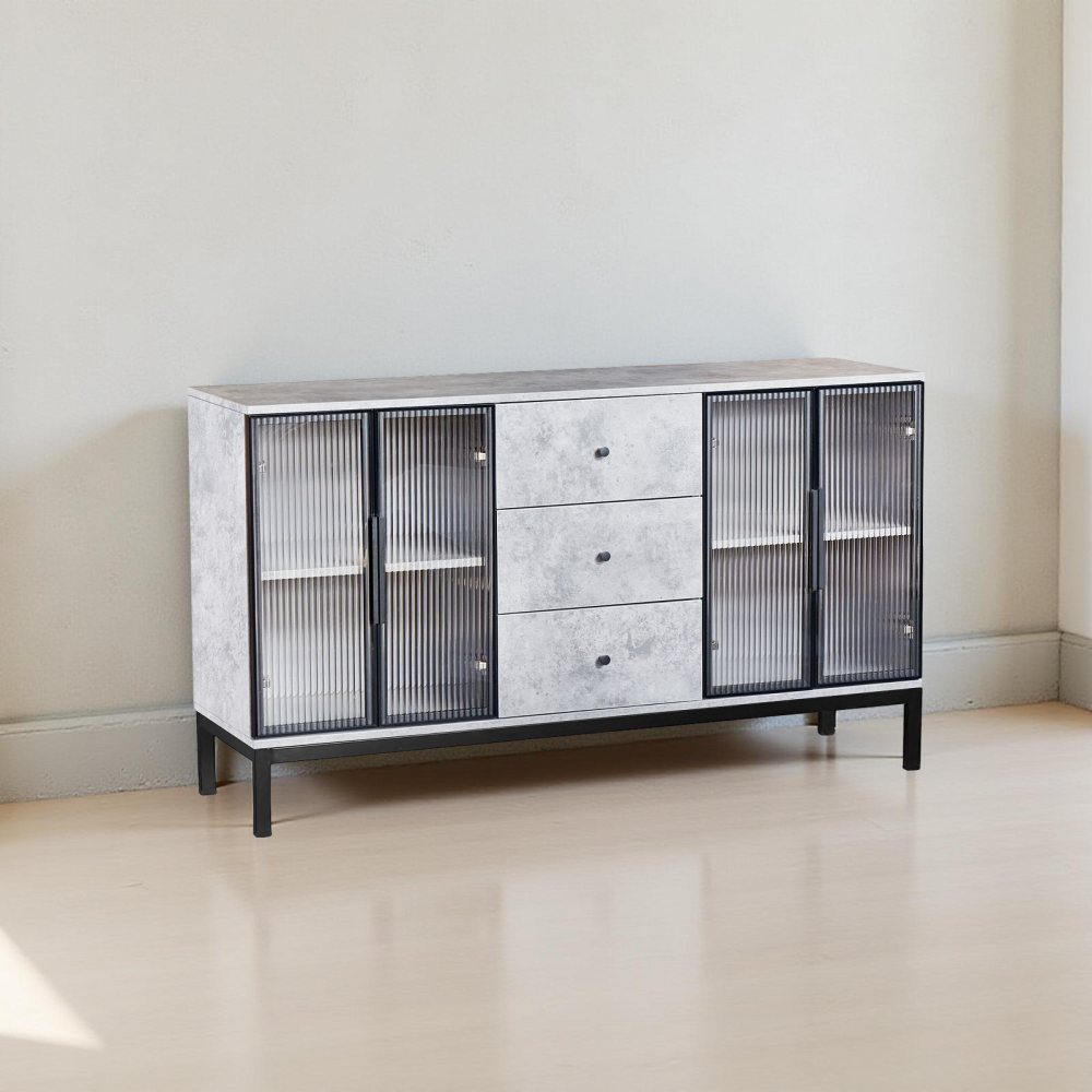 دولاب بوفيه مقاس 140 سم لون رمادي