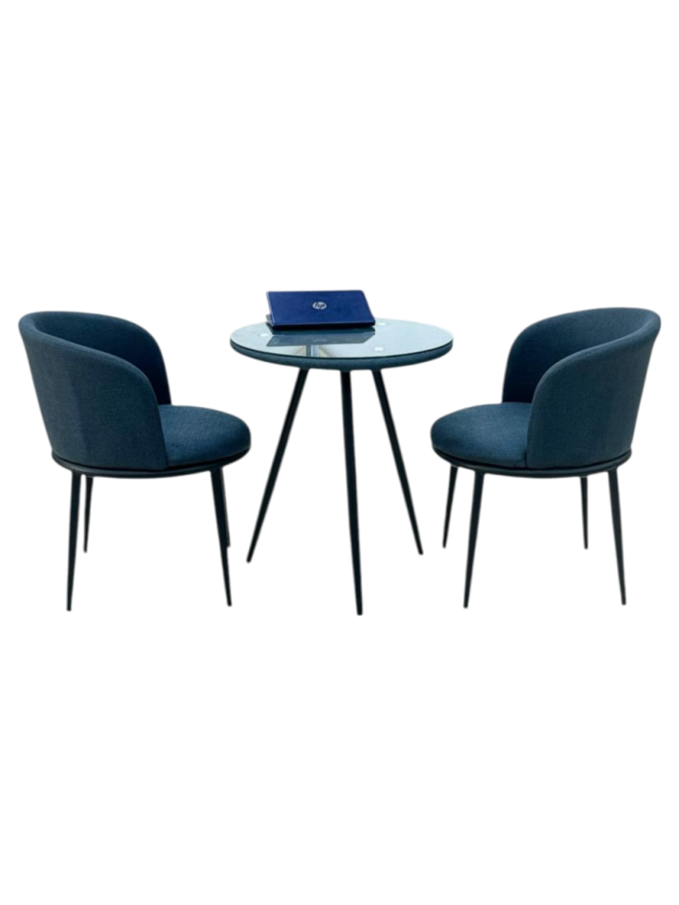طقم 2 كرسي + طاولة لون أزرق* أسود