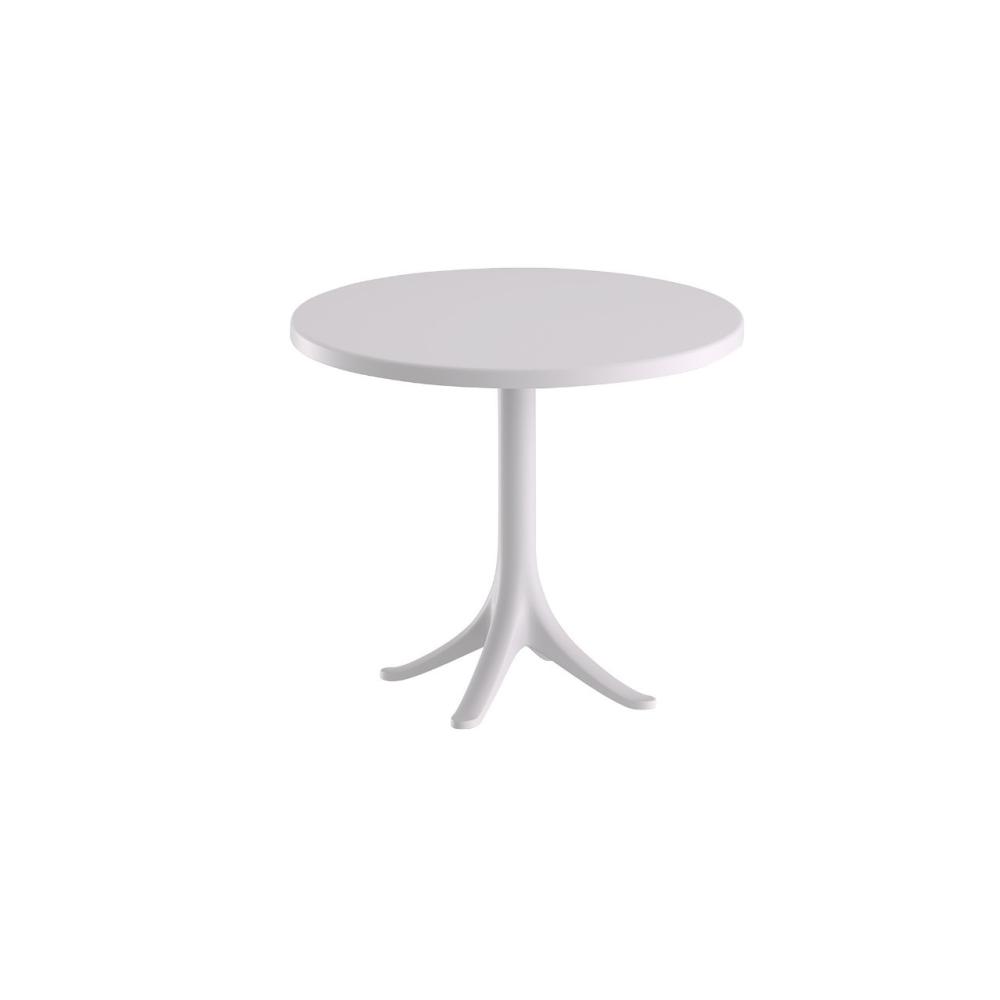 طاولة كافيه بلاستيك فايبر لون أبيض مقاس 70 سم