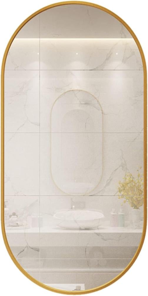 مرايا جدارية بيضاوي لون ذهبي 120*60