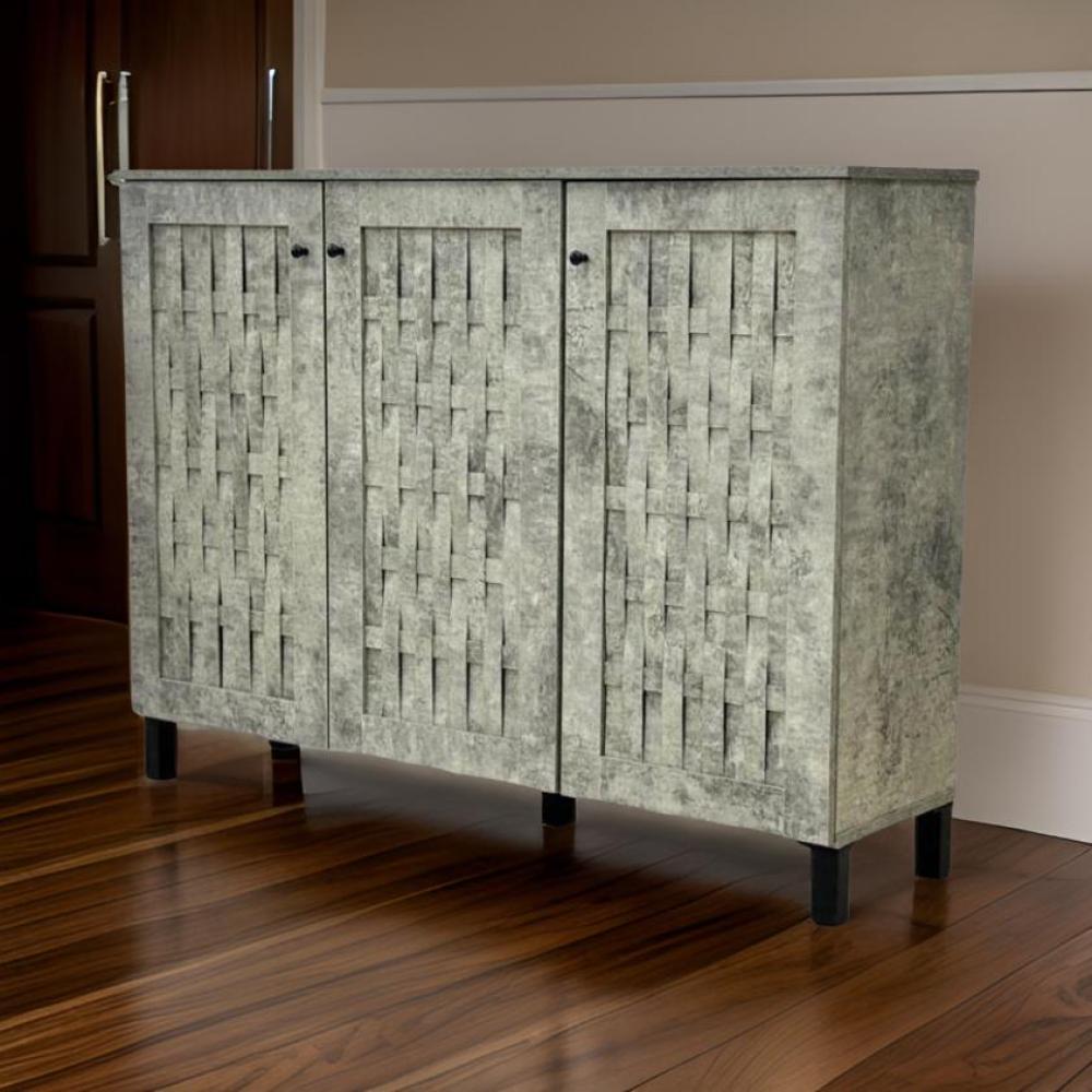 دولاب أحذية خشب 3 باب لون رمادي