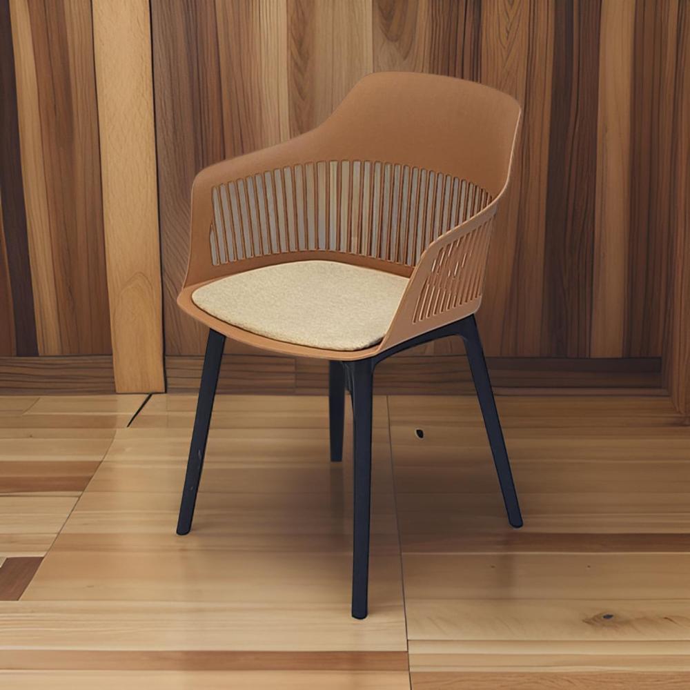 كرسي بلاستيك فايبر عالي الجودة لون بني