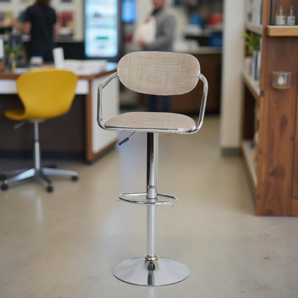 كرسي بار بيستم دوار لون بيج