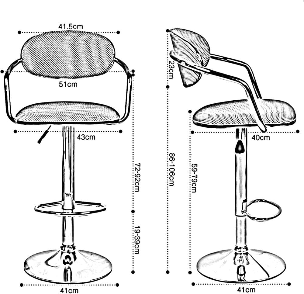 كرسي بار بيستم دوار لون رمادي