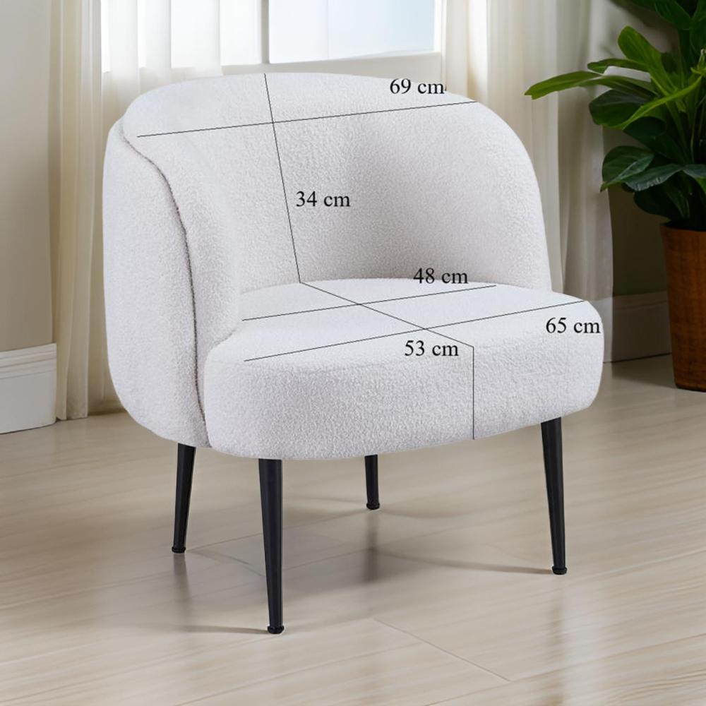 كرسي بوكليه مودرن بتصميم مريح لون رمادي فاتح