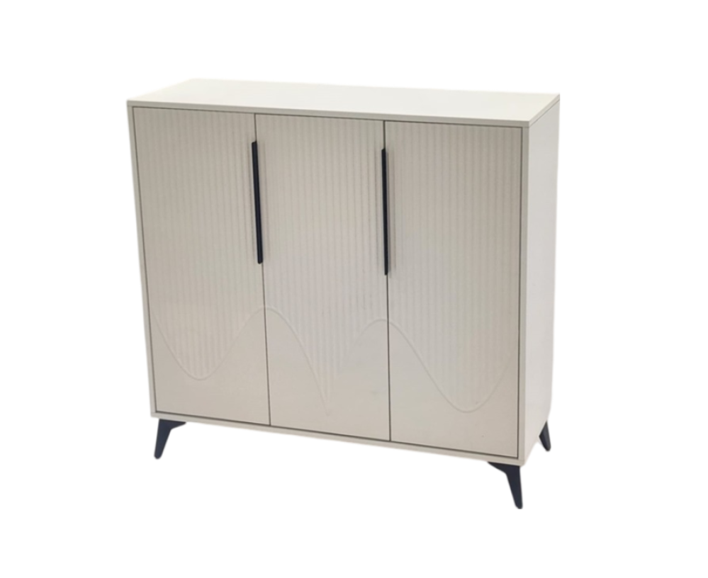 دولاب أحذية أنيق باللون الأبيض مقاس 100 سم