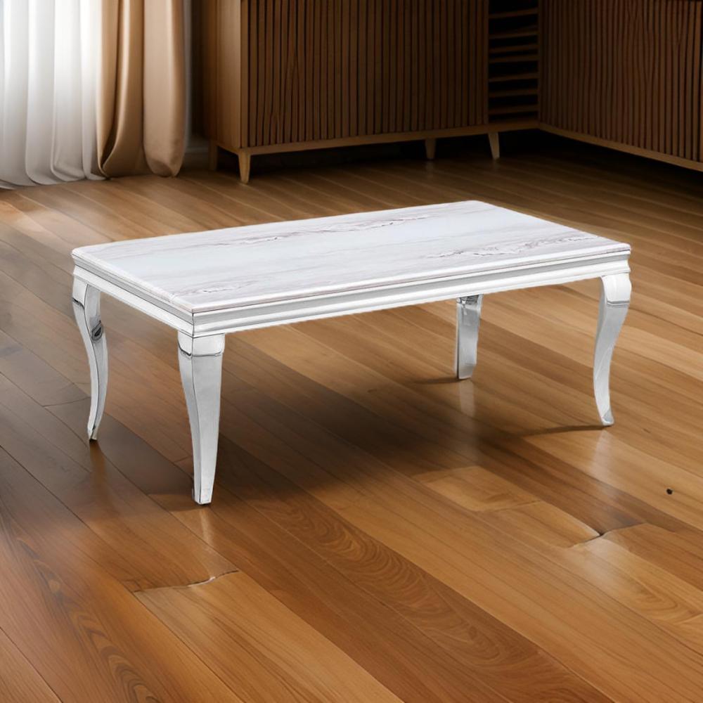 طاولة كنب ستيل رخام لون فضي