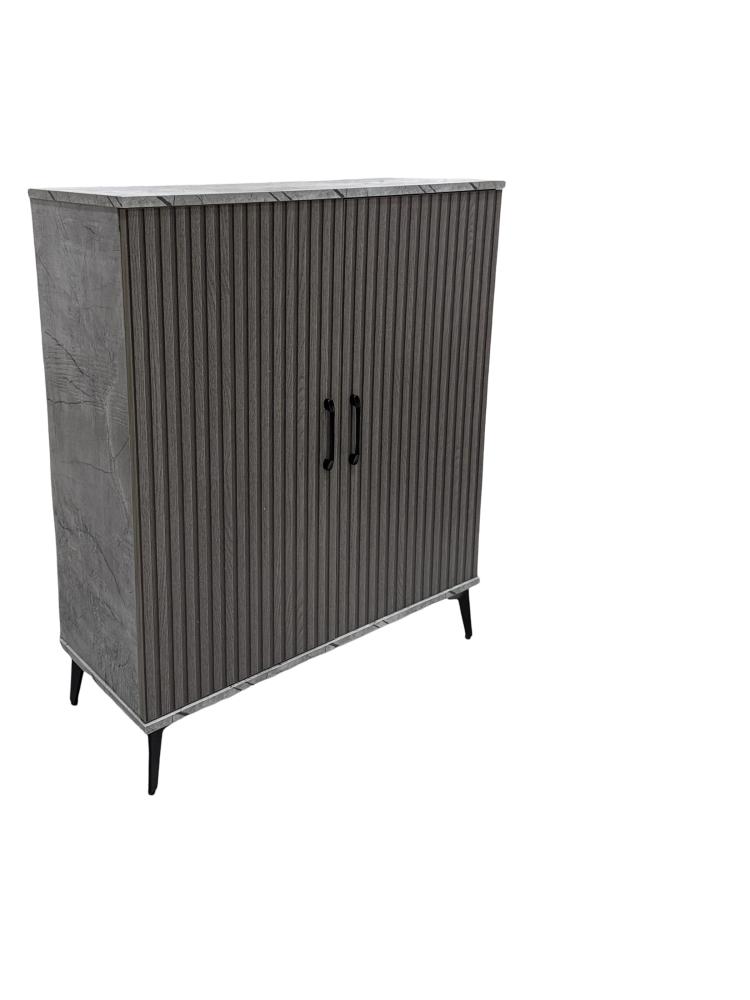 دولاب أحذية 2 باب لون رمادي