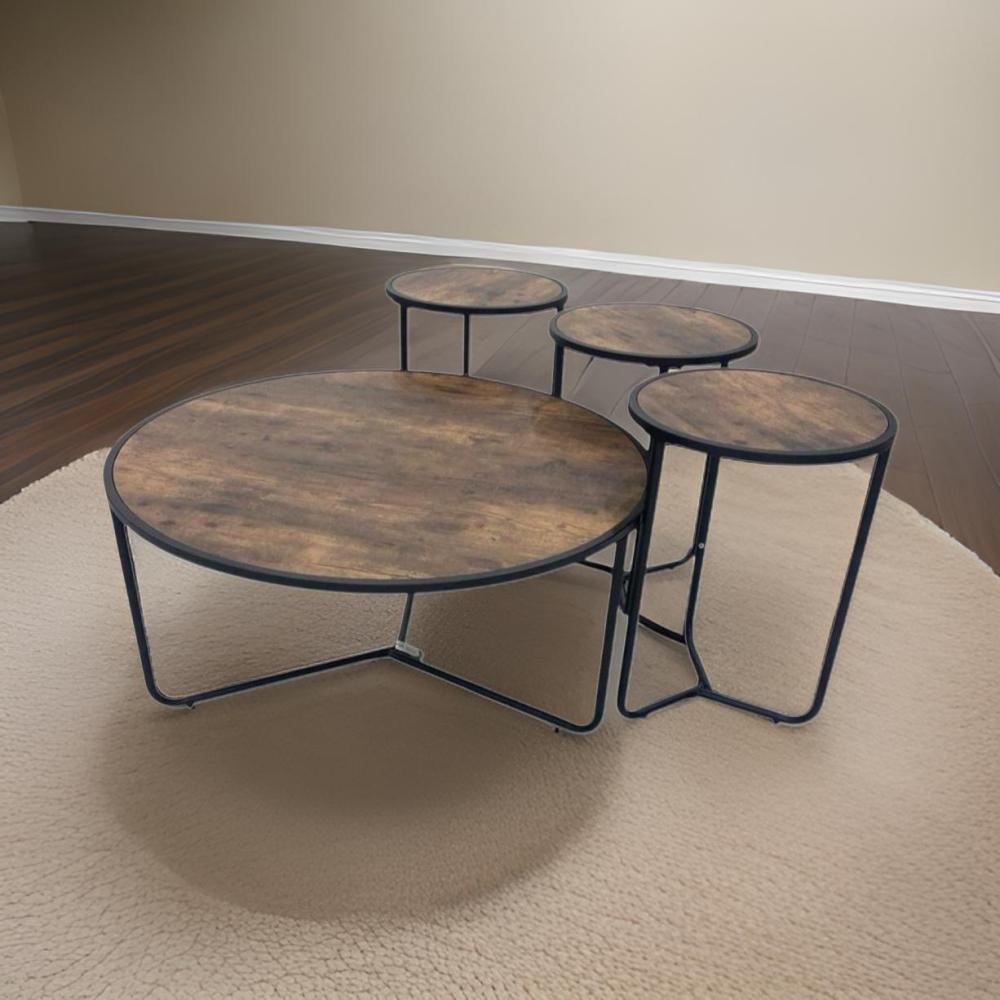 طقم خدمة دائري لون بني غامق