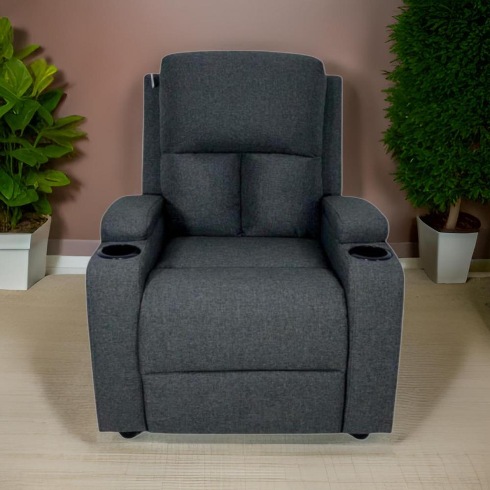 كرسي إسترخاء لون رمادي غامق