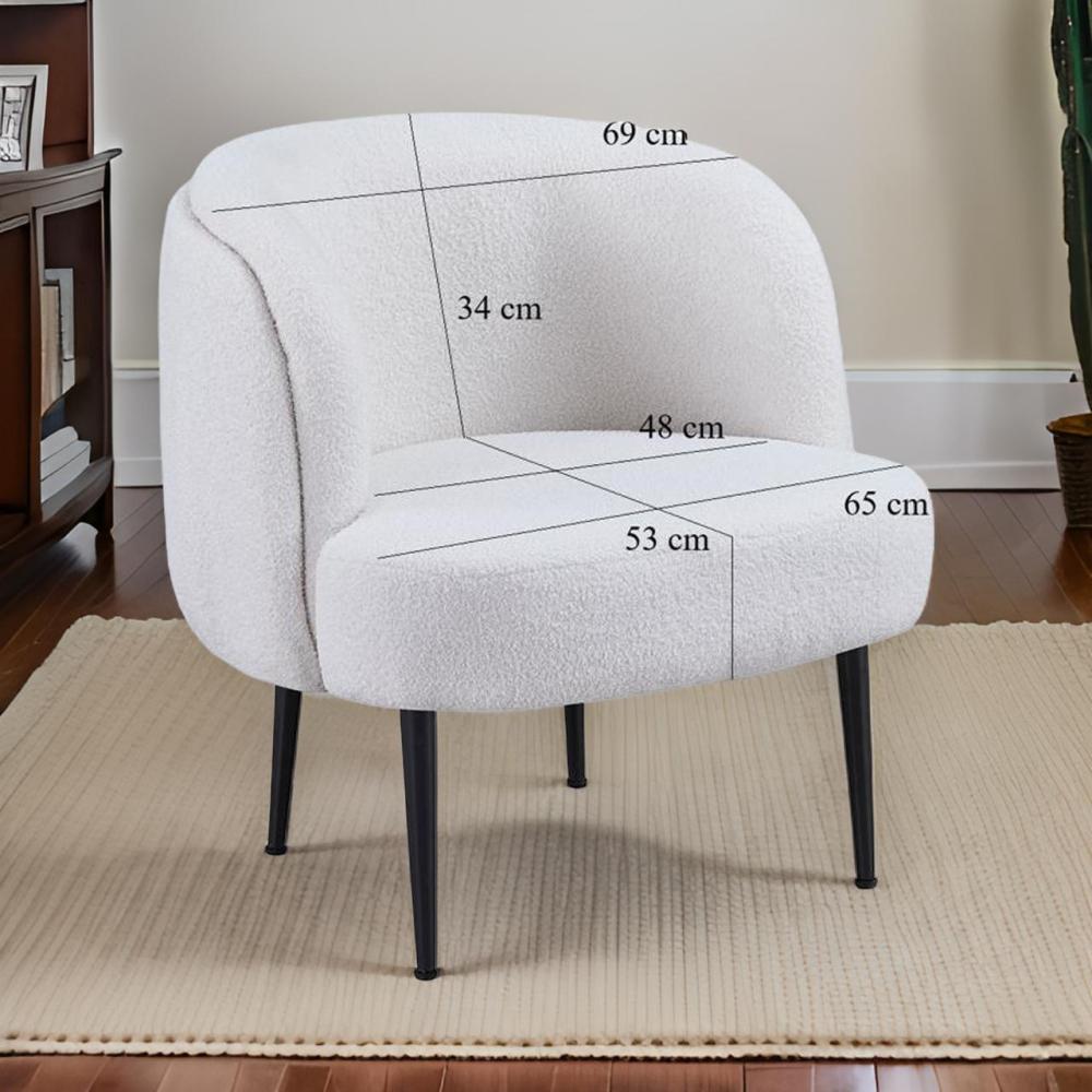 كرسي بوكليه مودرن بتصميم مريح لون أبيض