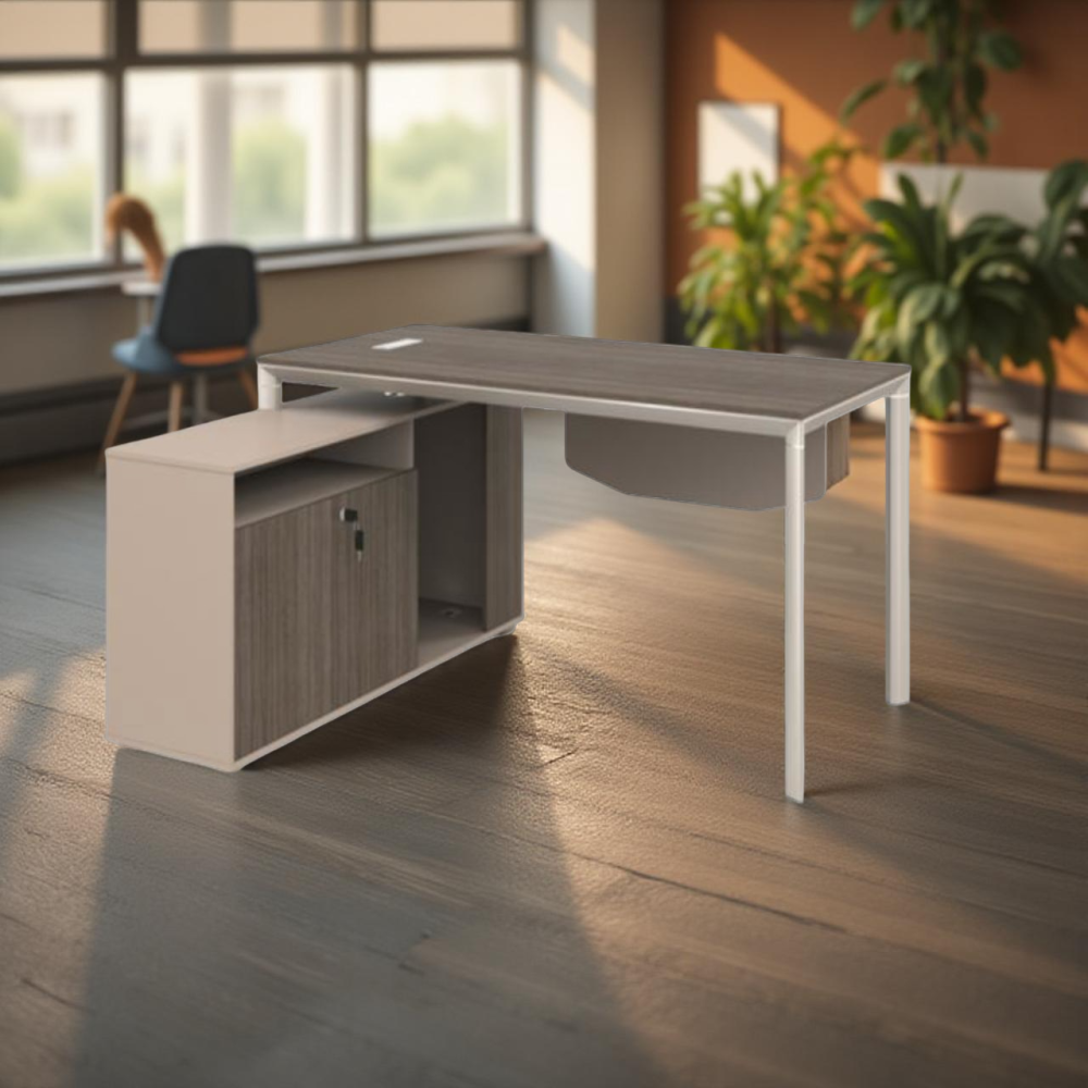 وحدة عمل مقاس 160 سم زاوية يمين أو يسار لون رمادي