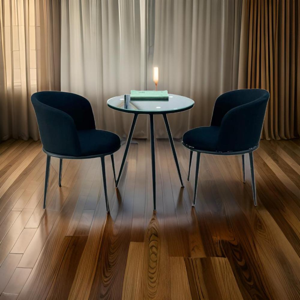 طقم 2 كرسي + طاولة لون أسود