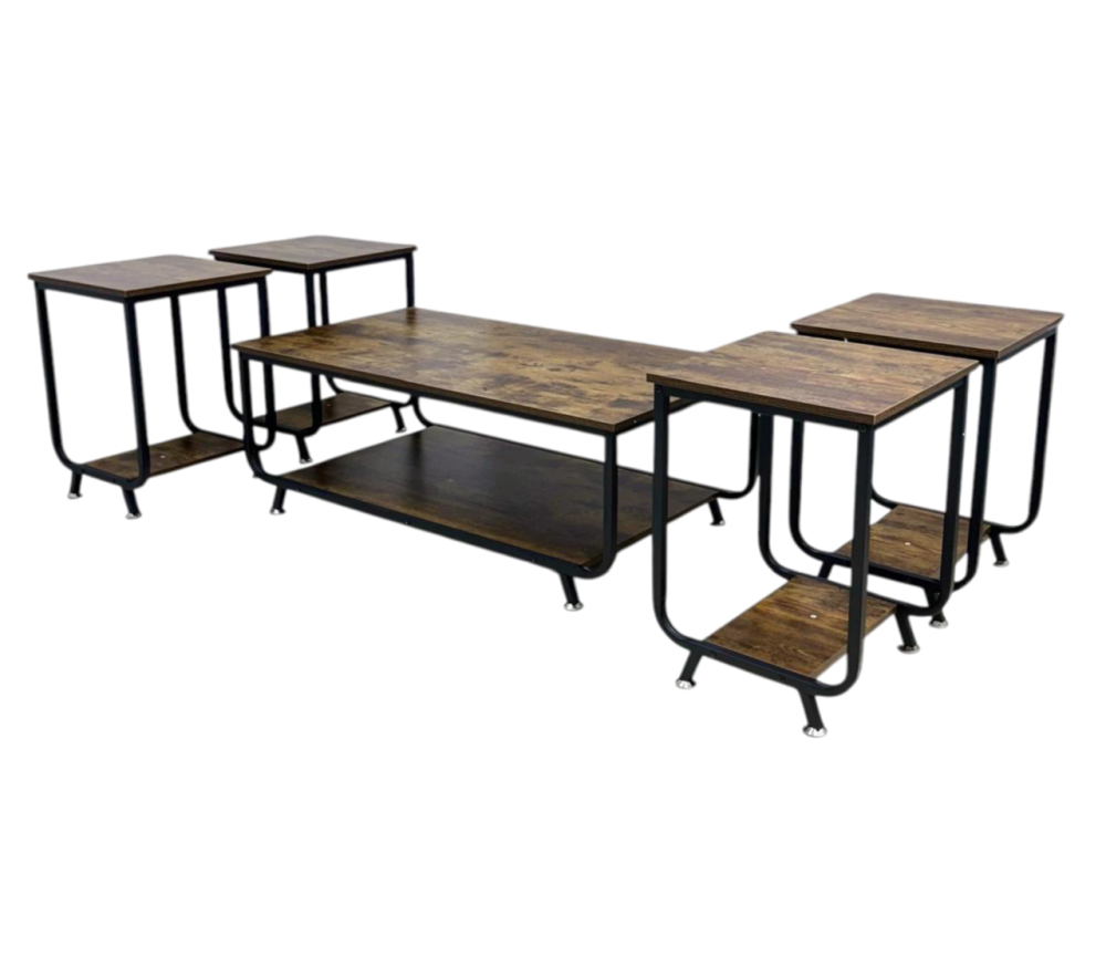 طاولات كنب 5 قطع لون بني