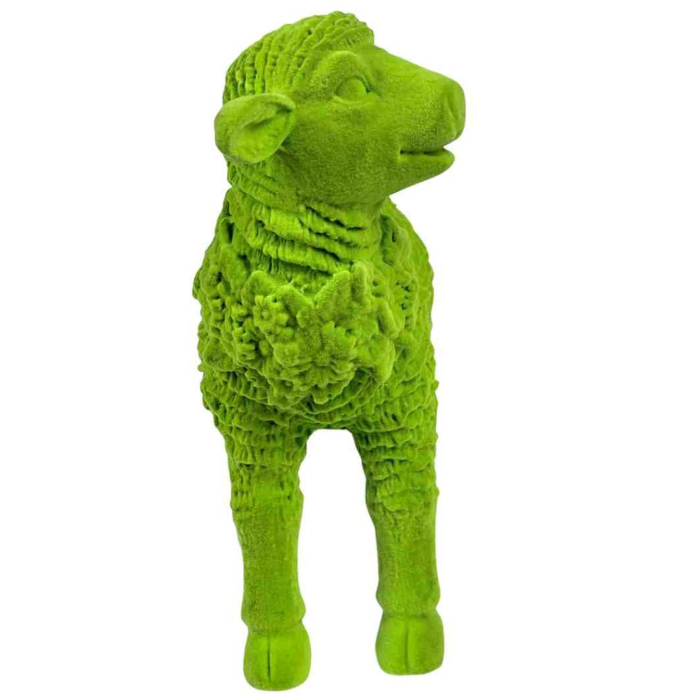 Decorative sheep statue in bright green color - Warehouse