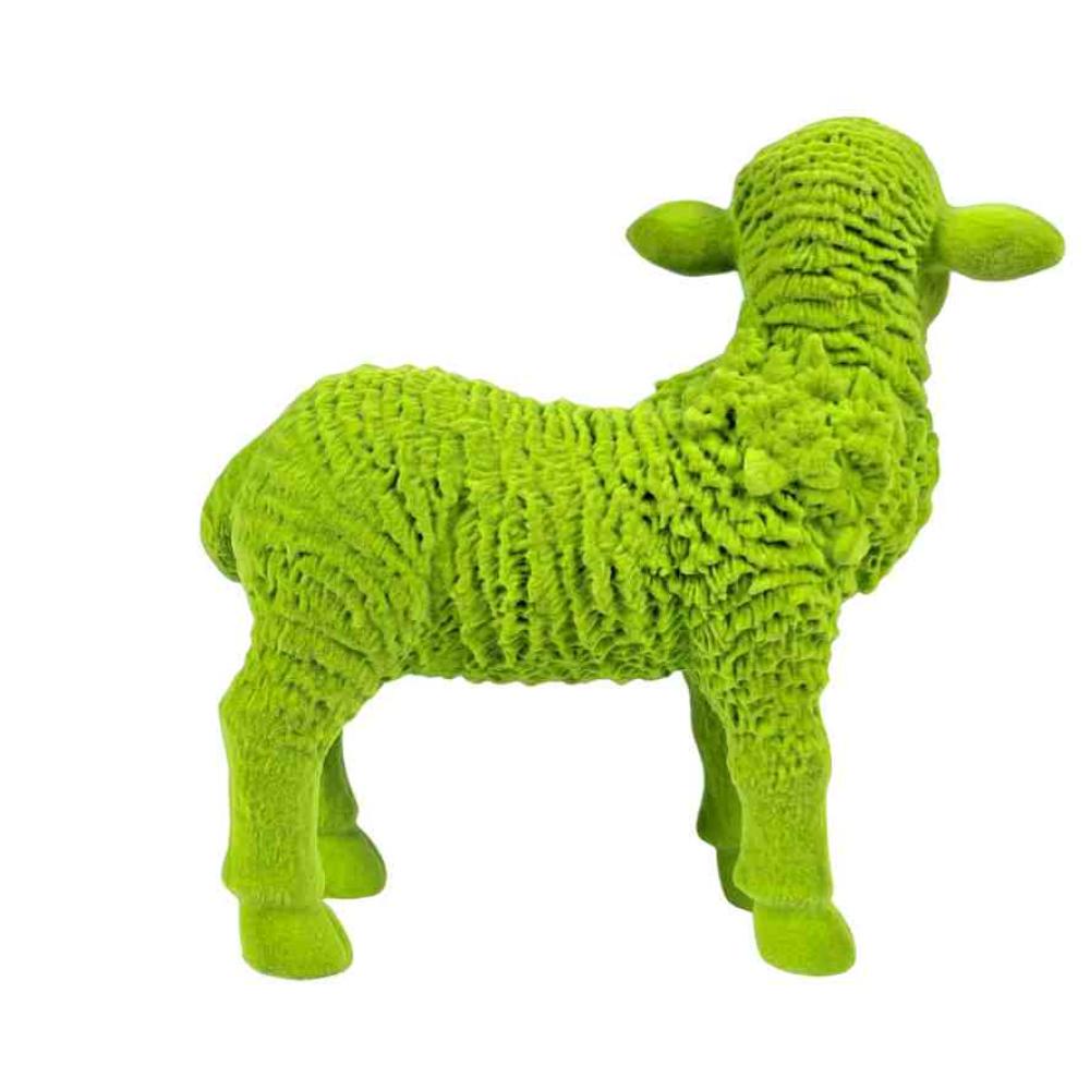 Decorative sheep statue in bright green color - Warehouse