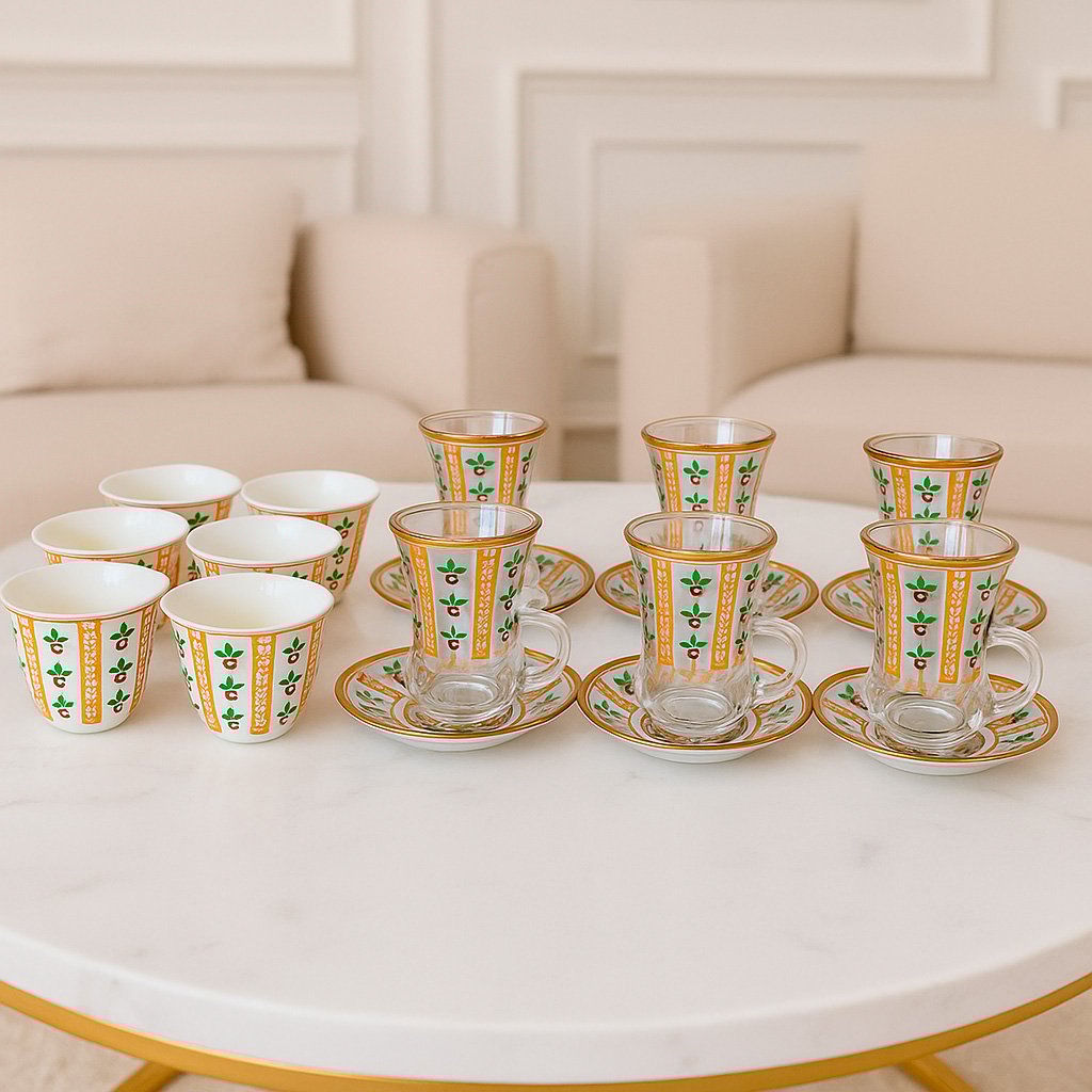 طقم بيالات تراثي 18 قطعة