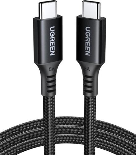 يوجرين كابل تايب سي بقوة 100 وات بطول 3 متر، كبل شحن سريع من USB C إلى C PD3.0 SCP BC1.2 5A، سلك شاحن هاتف مضفر USB لسلسلة آيفون 16، آيباد ميني، ماك بوك/آيباد برو/إير، سامسونج S24 الترا، هواوي P70