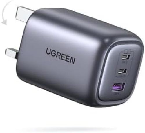 شاحن يوجرين نيكسود 4 منافذ USB-C 65 وات، قابس الشحن السريع من النوع سي قابل للطي، محول شحن الكمبيوتر المحمول GaN متوافق مع ماك بوك إير، إتش بي/ديل/لينوفو، آيباد، آيفون 17/16 برو ماكس، جالاكسي إس 25