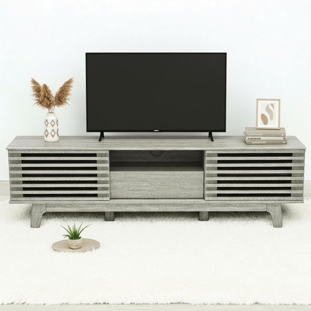 وحدة تلفاز خشبية رمادي 160 سم