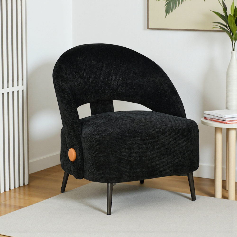 كرسي مفرد فاخر قماشي أسود