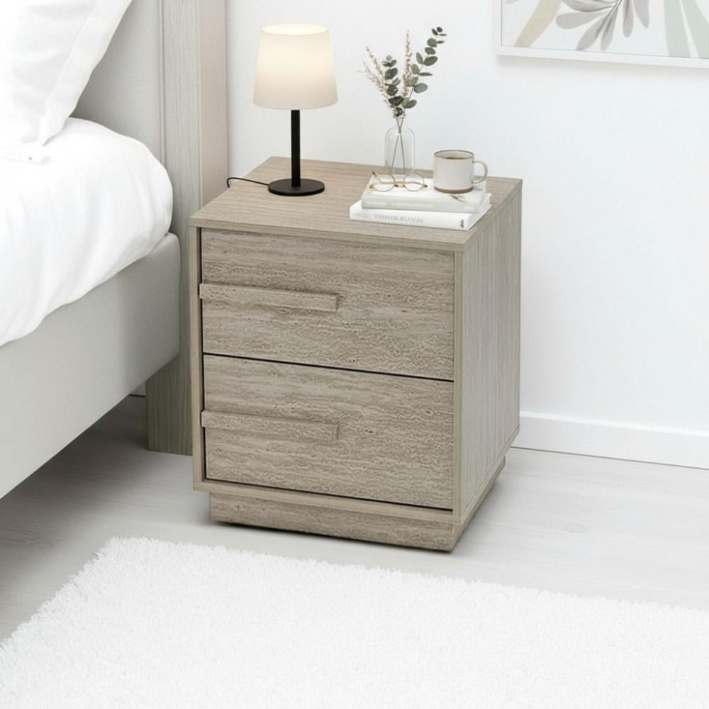 طولة سرير جانبية خشب بيج 45×40 سم